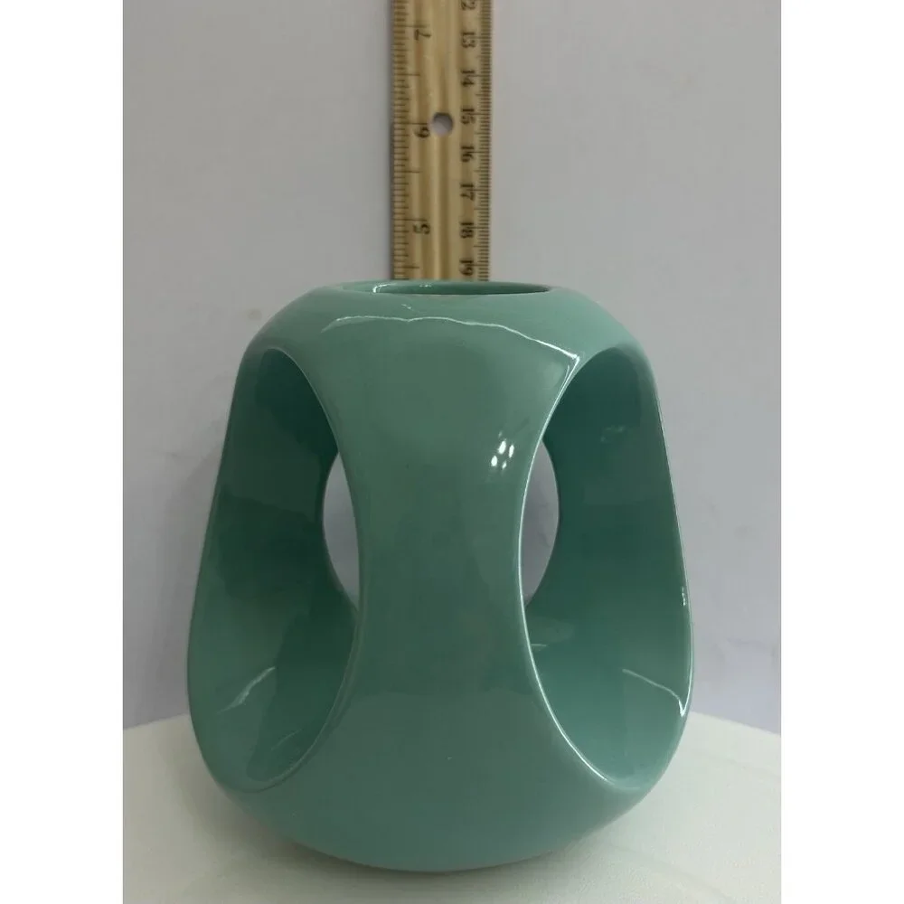 Vintage 99 INTL Lucky Bamboo Turquoise Vase Holder - Vase Not Included - Picture 8 of 8